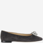 Ballerine pelle scamosciata con doppio fiocco S094510 SUEBLK MACH & MACH 