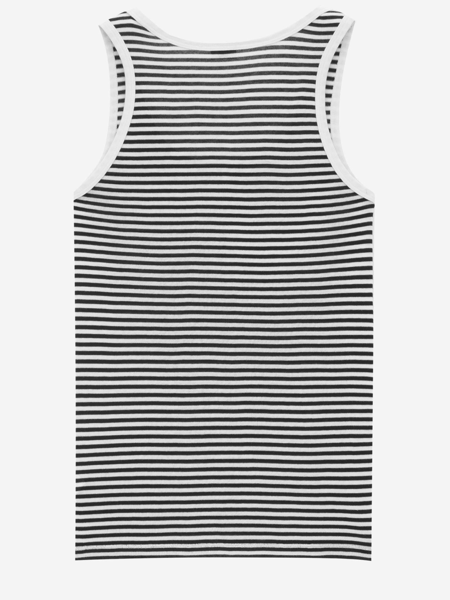 CANOTTA IN COTONE CON LOGO A RIGHE 832278 Y37ZN1077 SAINT LAURENT 