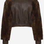 Giacca corta a collo alto in pelle CH25ACV43206 28D CHLOE 