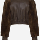 Giacca corta a collo alto in pelle CH25ACV43206 28D CHLOE 