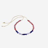 Collana in tessuto e perle di vetro FISHGLASSBEAD DARKBLUEPURPLE SORBET ISLAND 