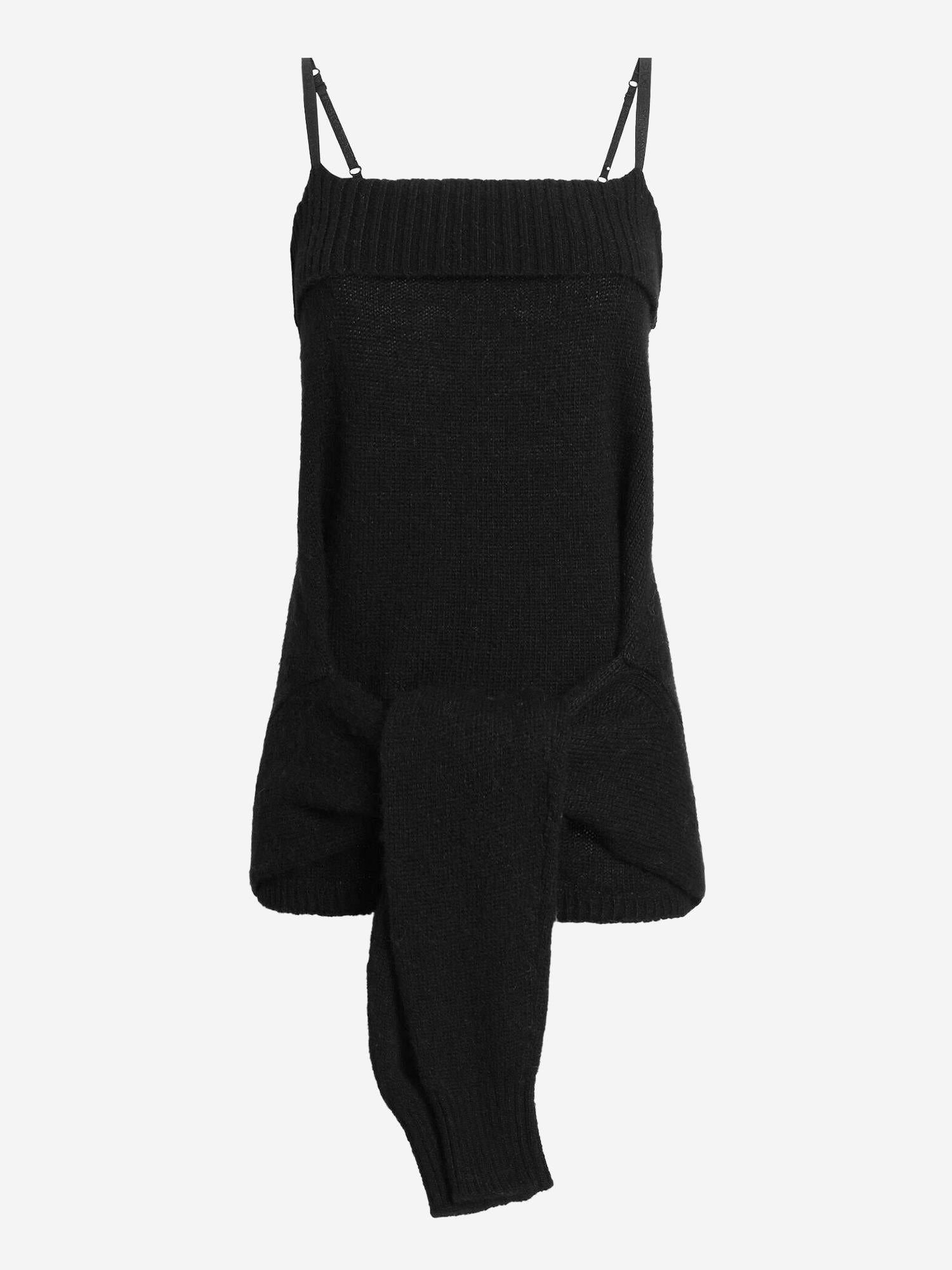 CANOTTA NERA IN MISTO LANA FXT72T JGME2N0000 DOLCE & GABBANA 