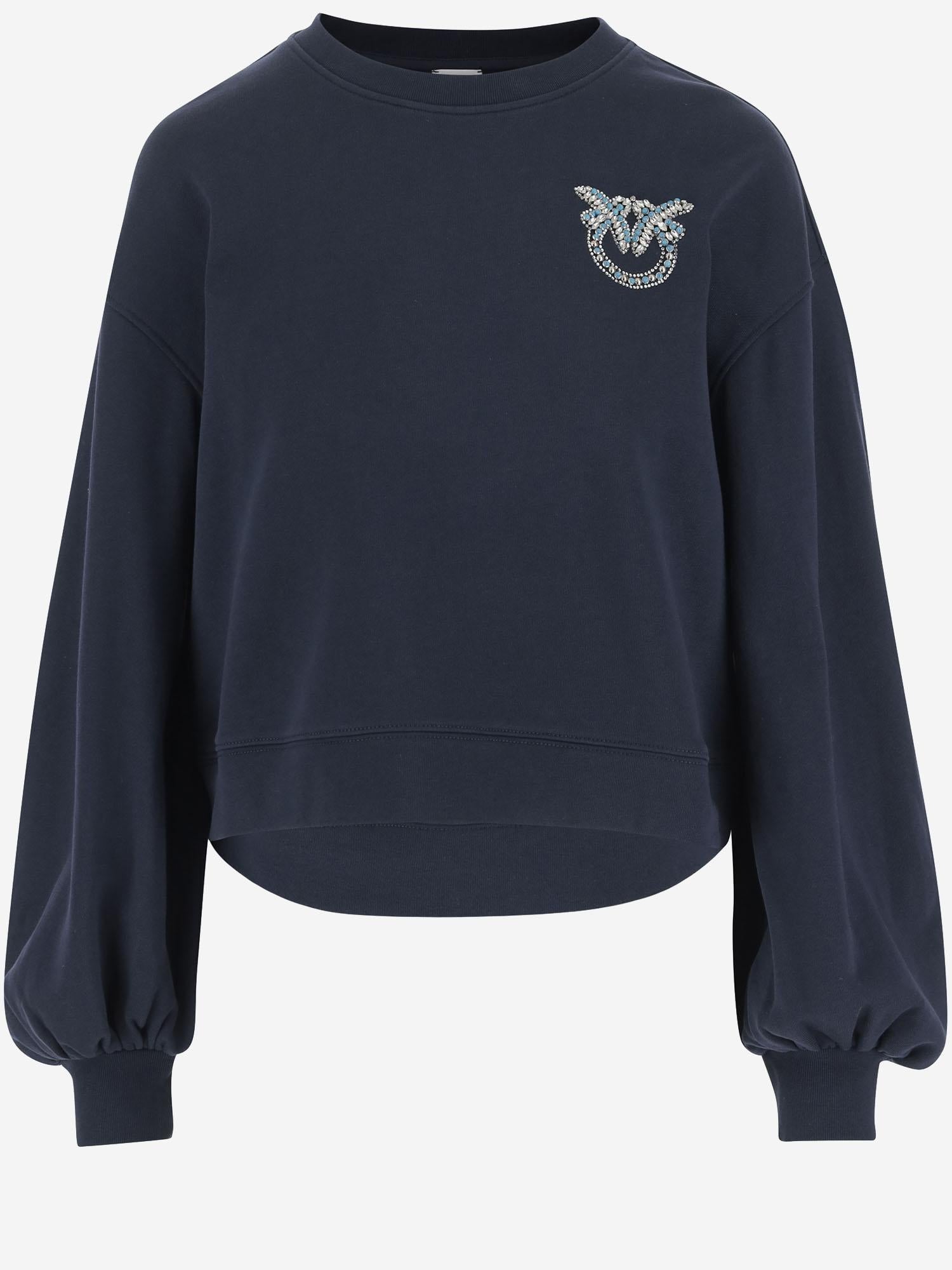 FELPA IN COTONE CON CRISTALLI 102827 A2G8G1A PINKO 