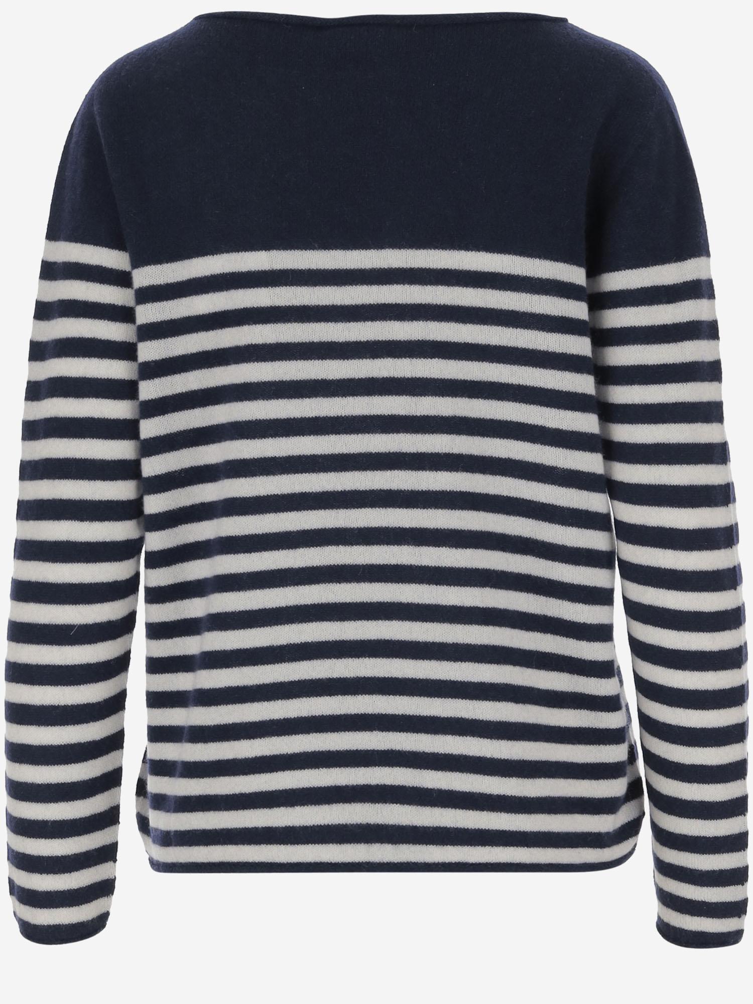 MAGLIONE IN CASHMERE CON MOTIVO A RIGHE P2C110 V110 BRUNO MANETTI 