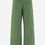 PANTALONI IN COTONE E LINO CON FONDO IN JACQUARD 6V3RBJ74AM2 LR1 VALENTINO 