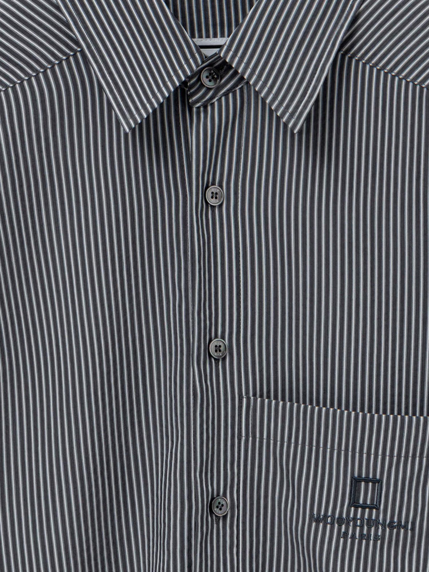 CAMICIA IN MISTO COTONE CON MOTIVO A RIGHE W261SH14 841B WOOYOUNGMI 