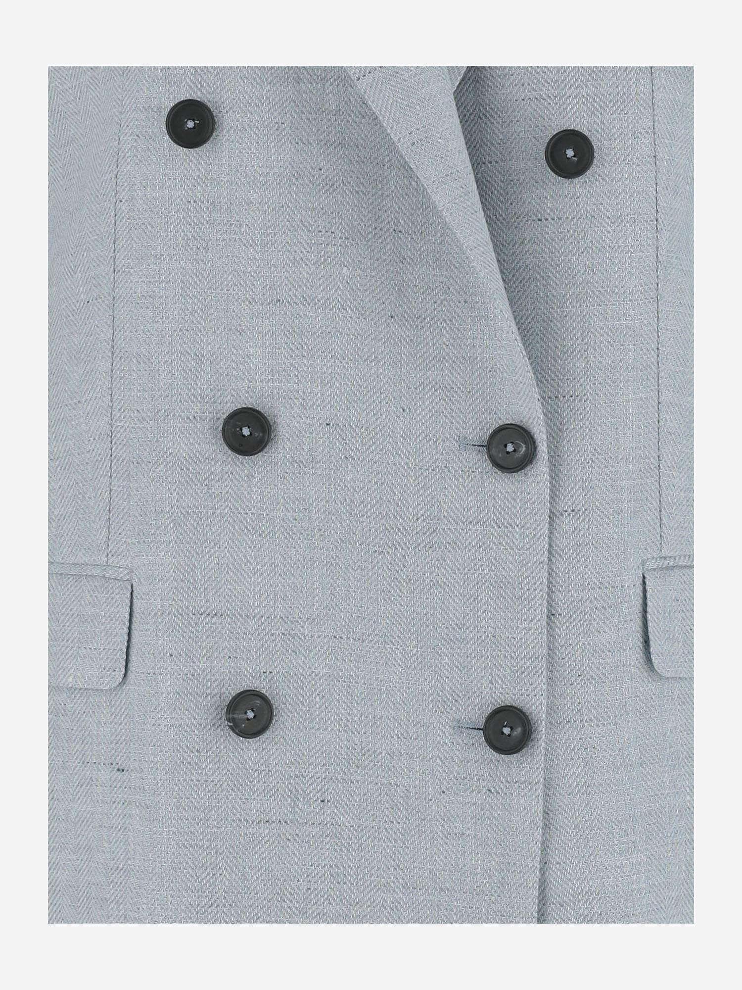 Giacca doppiopetto in misto lino JJASMINE10B 520142EI827 TAGLIATORE 