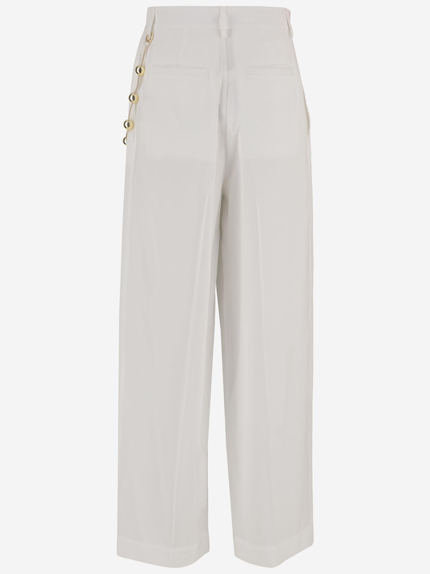 PANTALONI IN MISTO VISCOSA CON CATENA DECORATIVA WTR49S FAC1480001 DARKPARK 