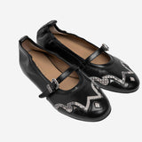 BALLERINE IN PELLE E PITONE SR4913P02 NAPPANEROPITONEROCCIA SARTORE 