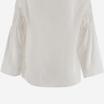 Camicia in lino con arricciature P25CL253L6006 100 IL GUFO KIDS 