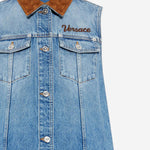 ABITO IN DENIM DI COTONE CON LOGO 1022695 1A167511D800 VERSACE 