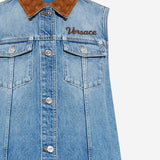 ABITO IN DENIM DI COTONE CON LOGO 1022695 1A167511D800 VERSACE 