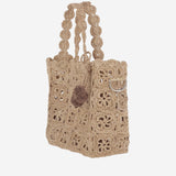 BORSA IN RAFIA CON MOTIVO QUADRATI E PON PON S06GBAW00012 006 BONPOINT KIDS 