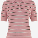 POLO A RIGHE IN COTONE STRETCH MMLB35 183MF0028 MIU MIU 