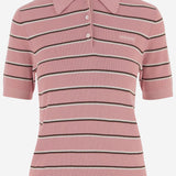 POLO A RIGHE IN COTONE STRETCH MMLB35 183MF0028 MIU MIU 