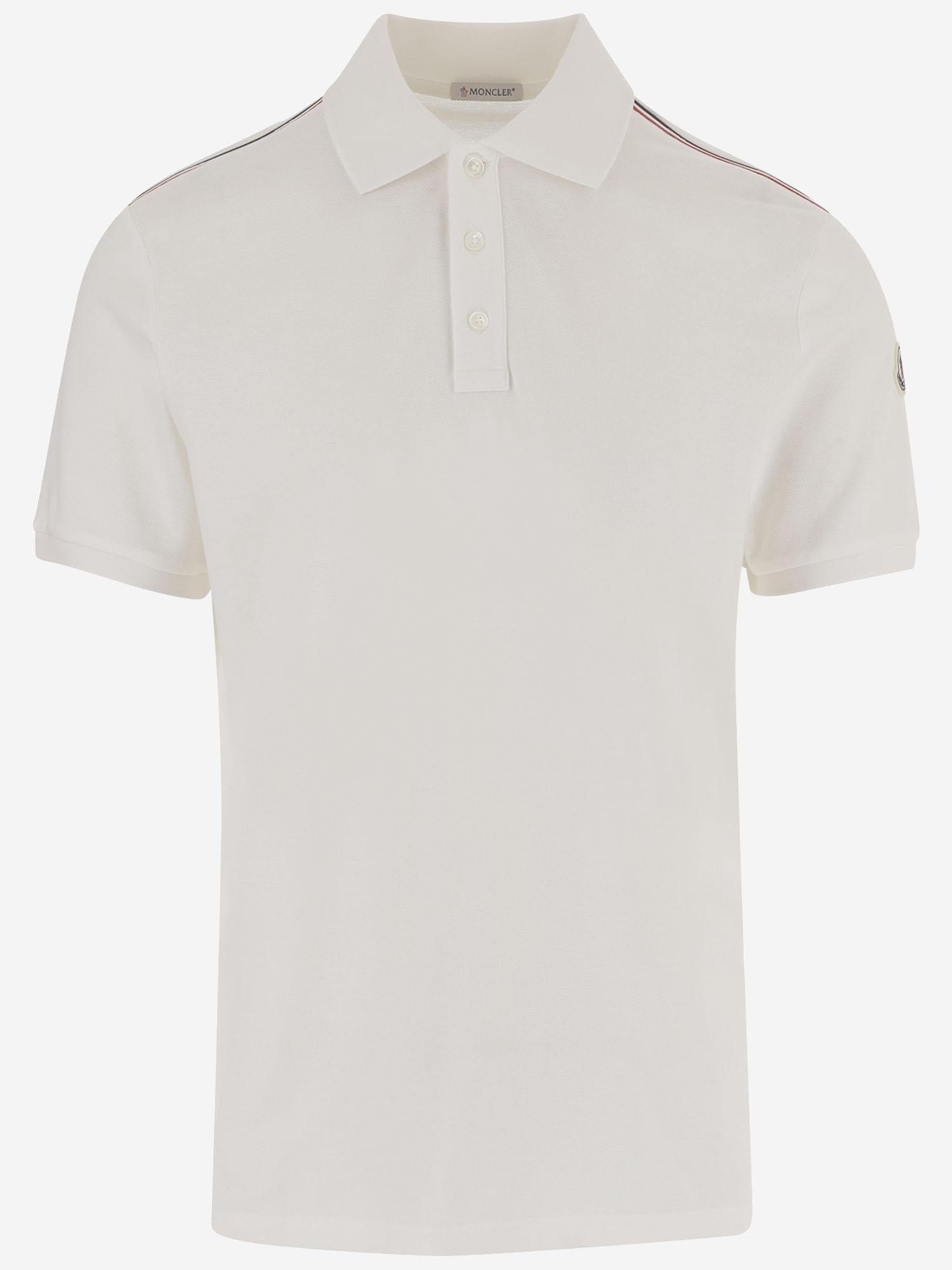 POLO IN COTONE CON BANDA TRICOLORE 8A00031 89A16034 MONCLER 