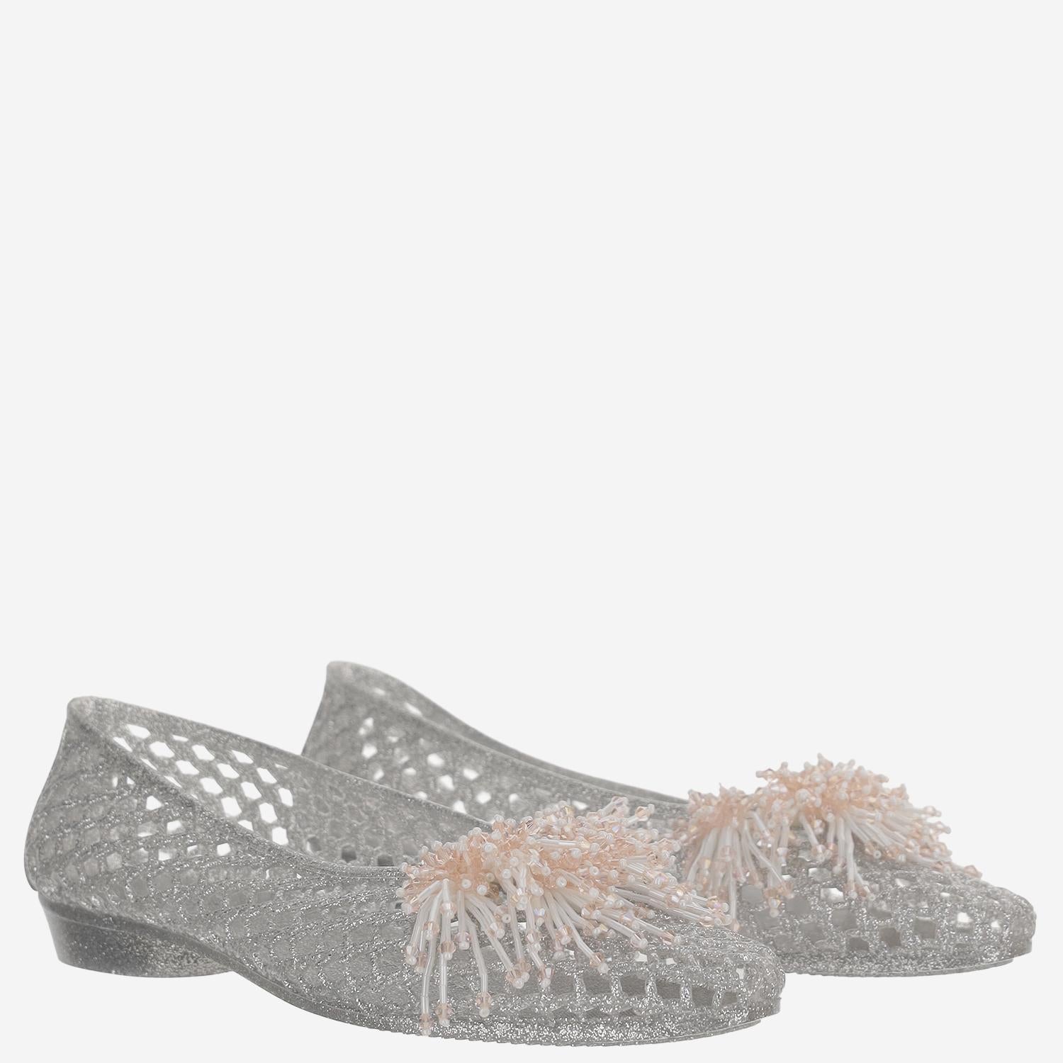 BALLERINE TRASPARENTI CON DECORAZIONE HJ25PSALST03SL01 SILVER HEAVENLY JELLY 
