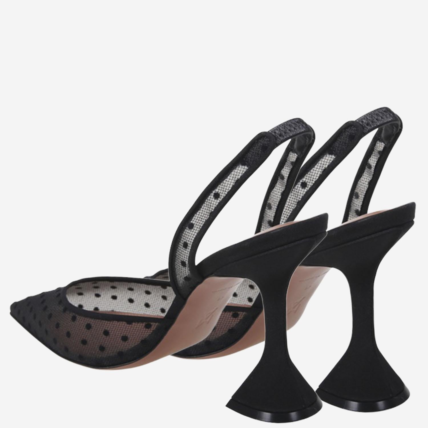 Holli slingback in tessuto HOLLILACESLING BLACK AMINA MUADDI 