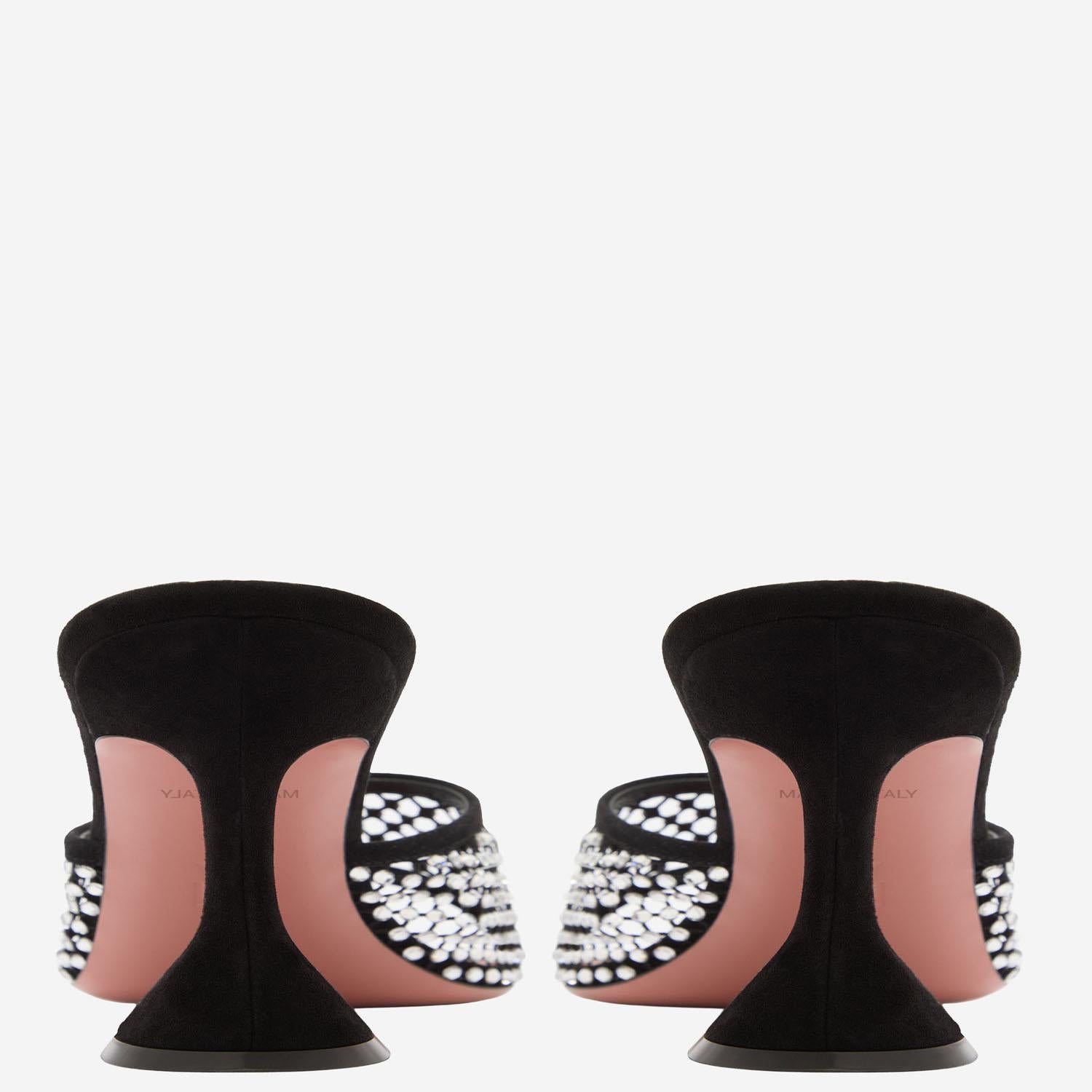 SANDALI LUPITA CRYSTAL LUPITACRYSTALNETSLIPPER 70BLACKWHITE AMINA MUADDI 