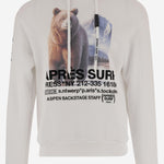 FELPA IN MISTO COTONE CON STAMPA GRAFICA 75K2HOODIE WHITE APRES SURF 