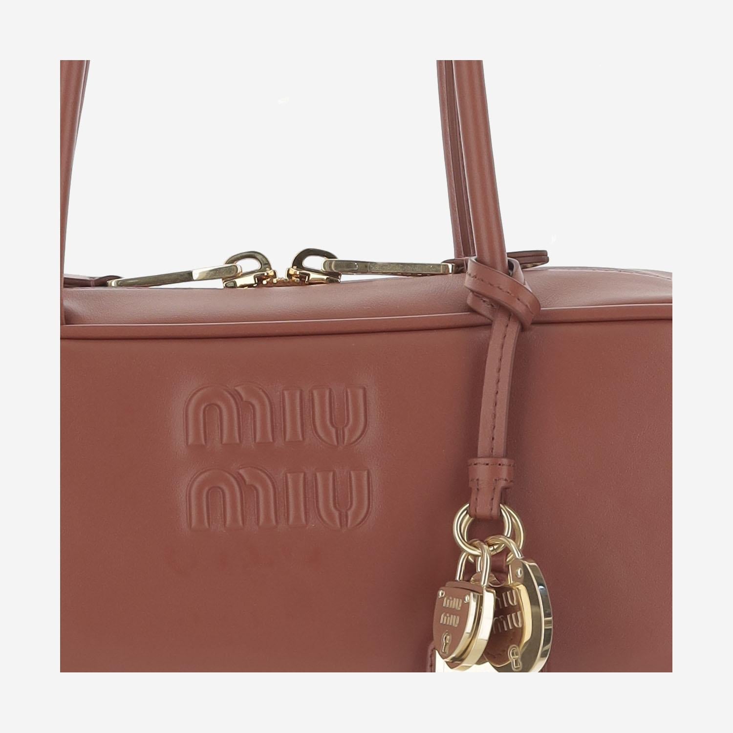 BORSA BEAU IN PELLE CON LOGO 5BB173 2CRWF0033 MIU MIU 