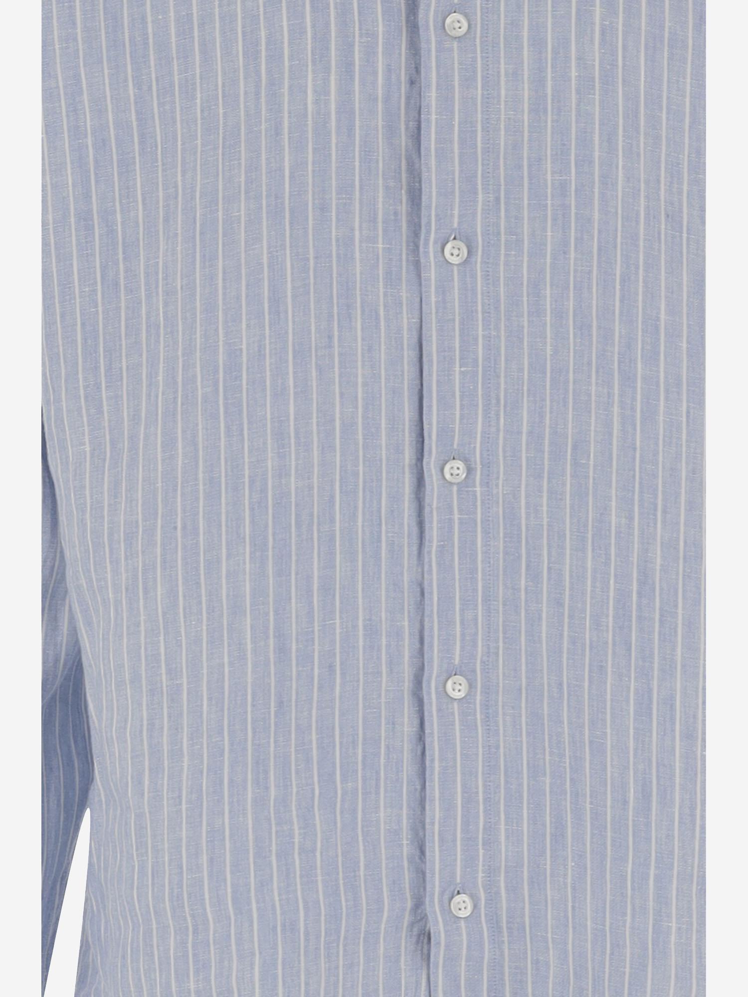 CAMICIA IN LINO CON MOTIVO A RIGHE 50562694 459 HUGO BOSS 