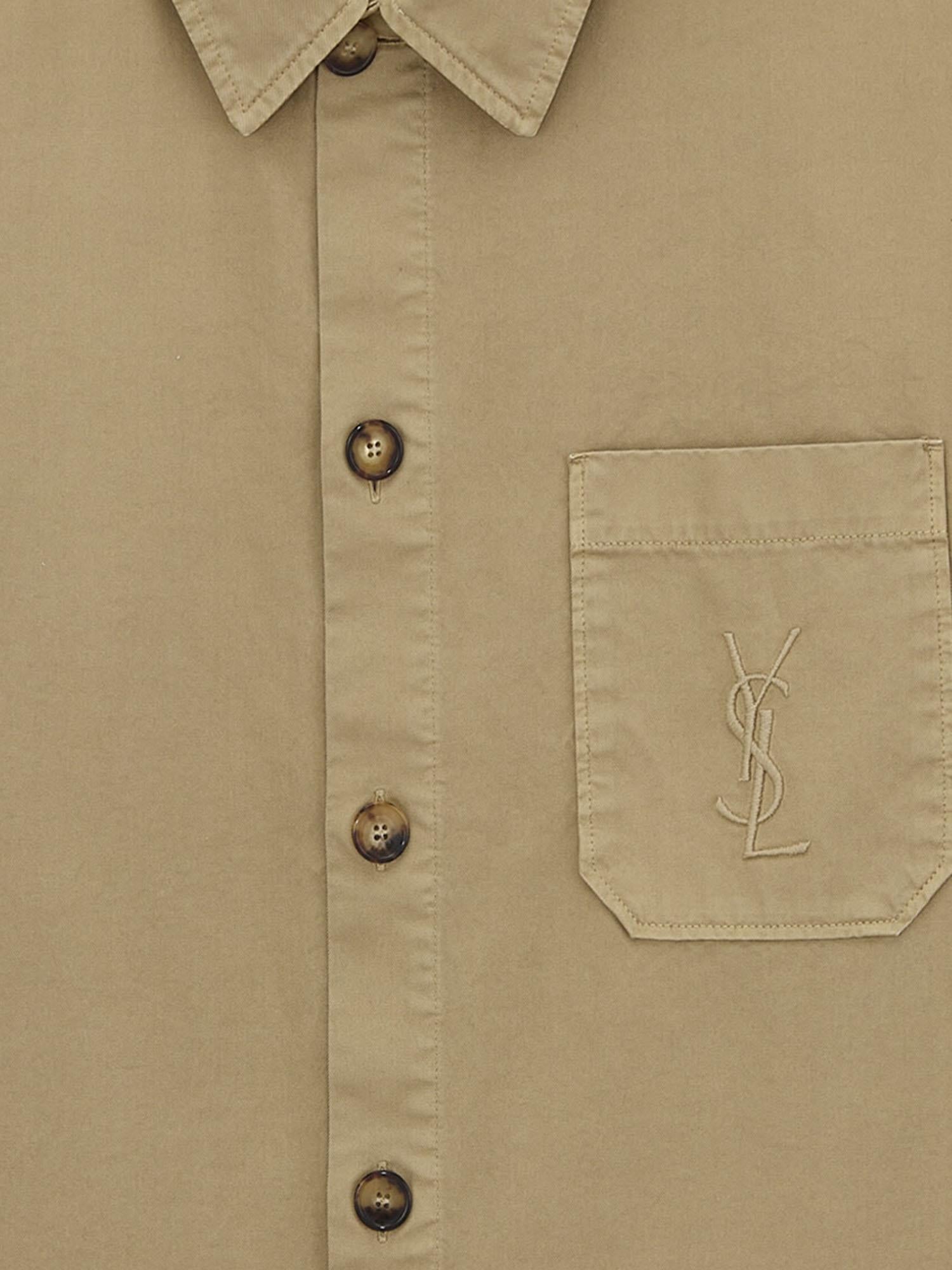 CAMICIA OVER IN COTONE CON RICAMO LOGO 861004 Y04VD8441 SAINT LAURENT 