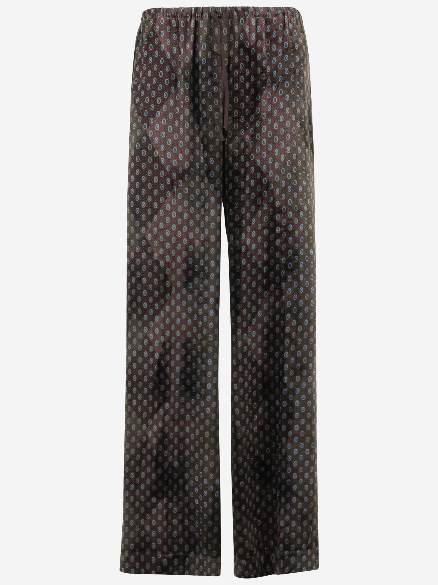 PANTALONI IN VISCOSA E SETA 010914 2254606 DRIES VAN NOTEN 