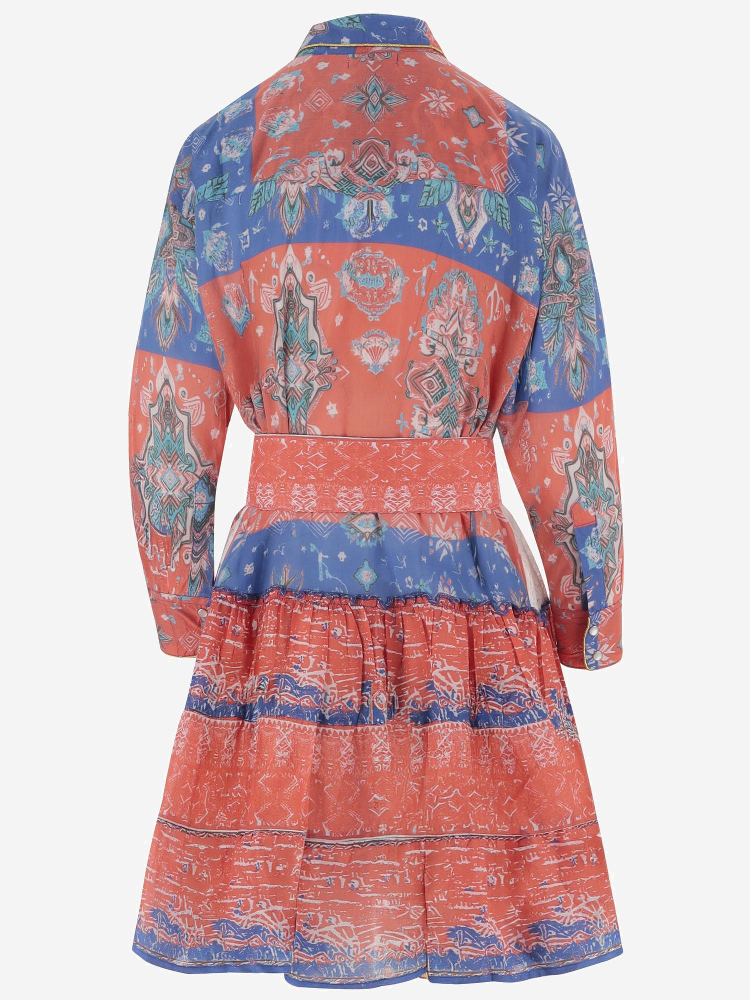 ABITO IN COTONE CON MOTIVO Geometrico NAVARO WESTERN4POPPYREDBLUE PEPS CANNES 