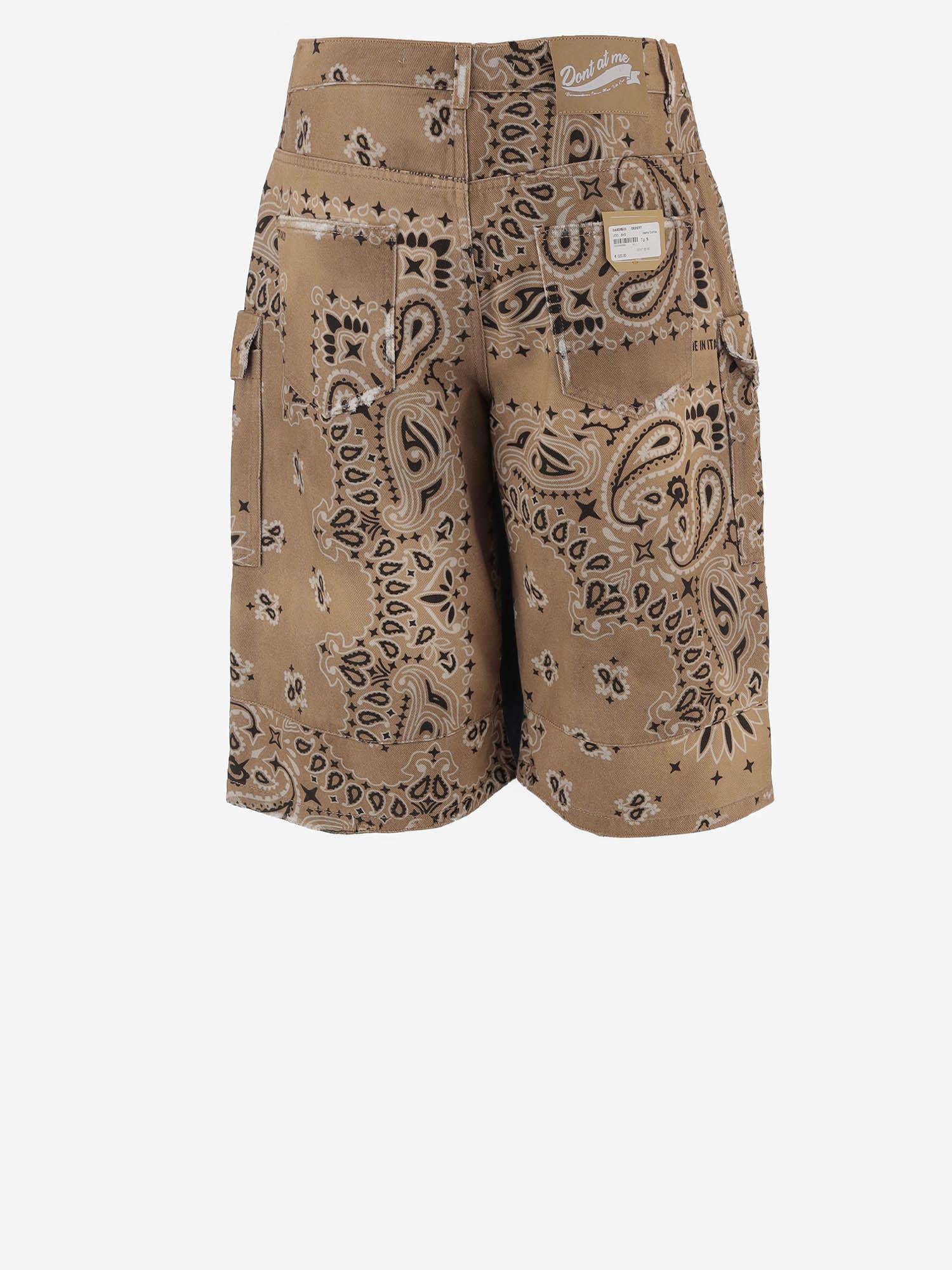 JEANS CORTI IN COTONE CON MOTIVO BANDANA DAM26B02 DESERT DONT @ ME 