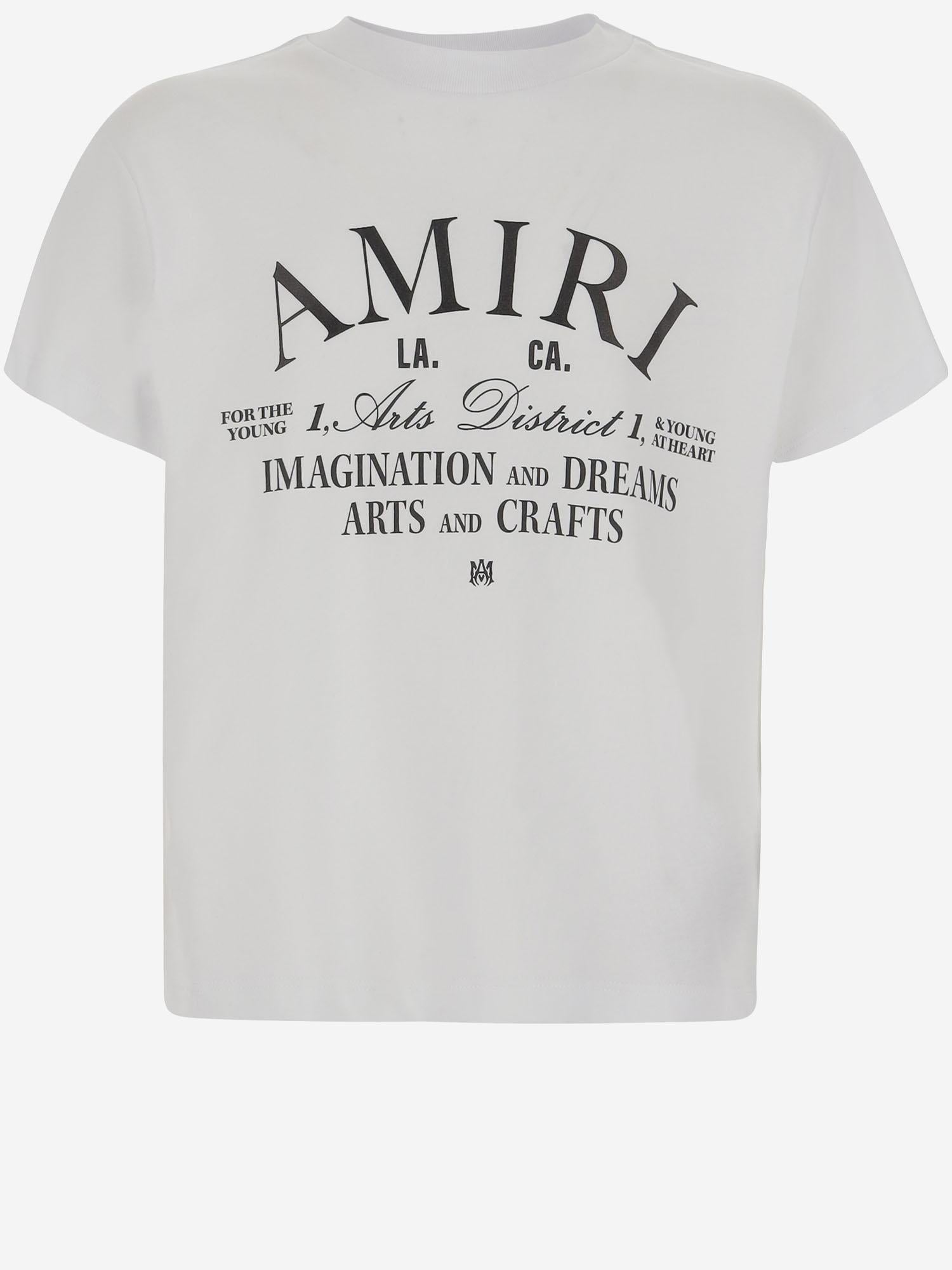T-SHIRT IN COTONE CON STAMPA LOGO AKJYTE 1011White AMIRI KIDS 