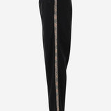 PANTALONI IN COTONE CON FINITURE CHECK 8121159 BLACK BURBERRY 