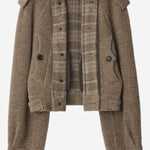 GIACCA IN MISTO LANA CON SCIARPA 8114465 BISCUIT/BISCUIT CHK BURBERRY 