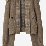 GIACCA IN MISTO LANA CON SCIARPA 8114465 BISCUIT/BISCUIT CHK BURBERRY 
