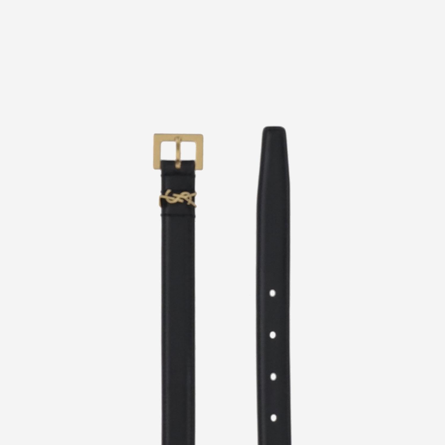 CINTURA CON PLACCA MONOGRAMMA 554465 BOO0W1000 SAINT LAURENT 