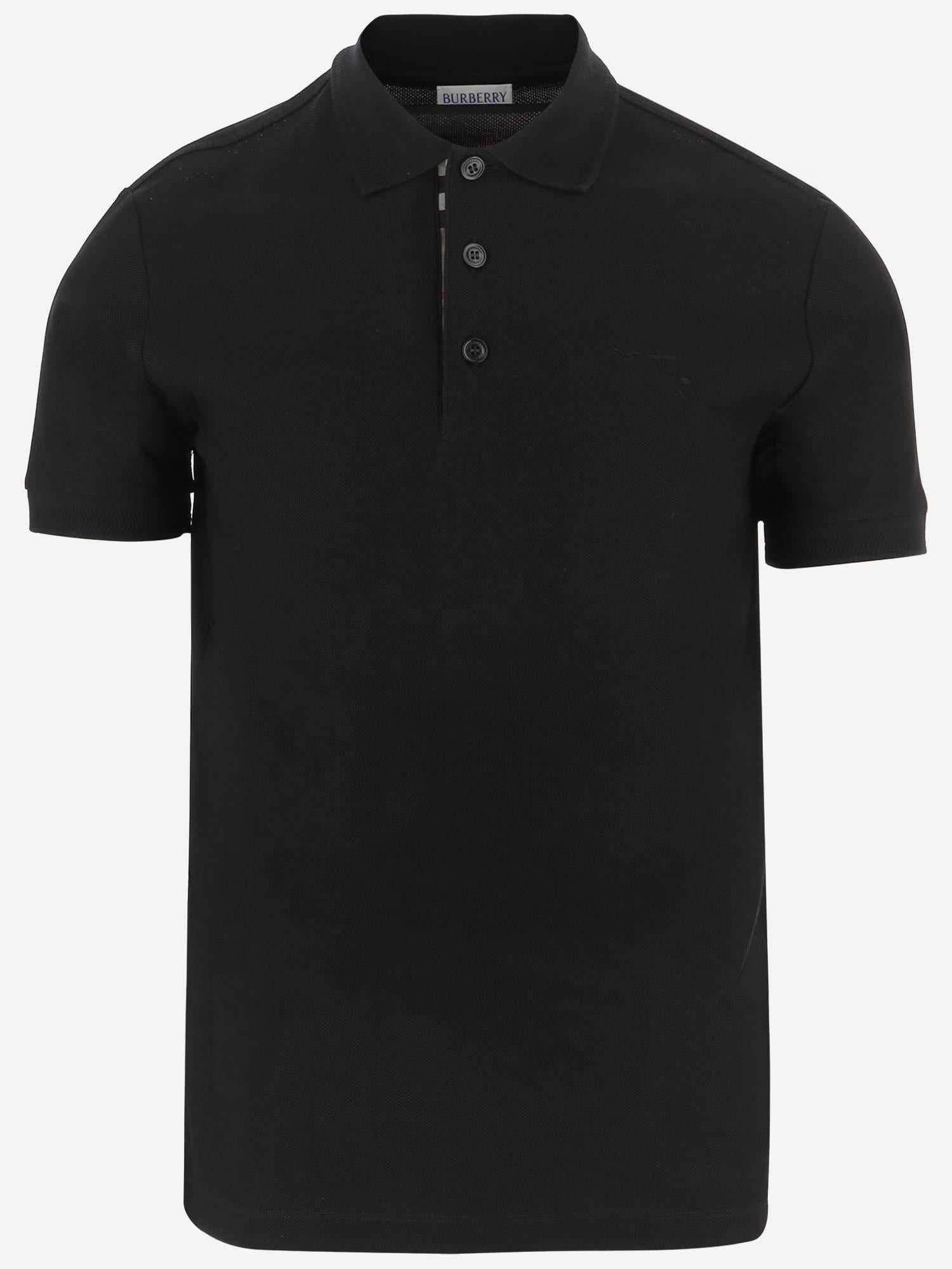 POLO IN COTONE CON LOGO 8126917 BLACK BURBERRY 
