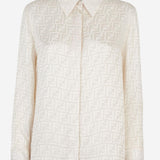 CAMICIA IN SETA CON MOTIVO FF FS8140 AJ0ZF1M2A FENDI 
