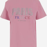 T-SHIRT PARIS STRASS IN COTONE 809122 TRVL59568 BALENCIAGA 