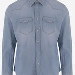 CAMICIA IN DENIM DI COTONE STRETCH WEST 76A2621 GHERARDI 