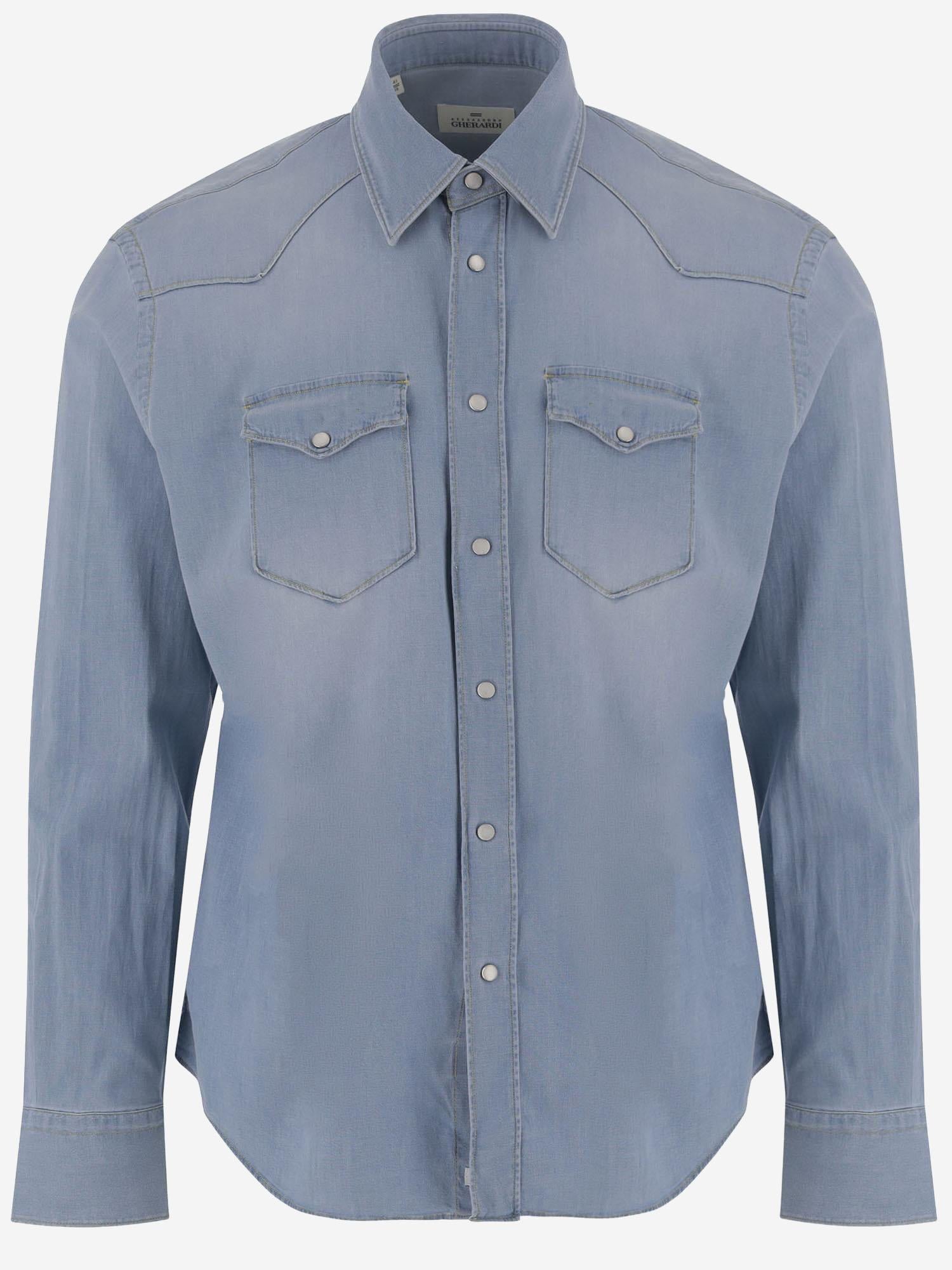 CAMICIA IN DENIM DI COTONE STRETCH WEST 76A2621 GHERARDI 