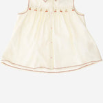 TOP SENZA MANICHE IN COTONE CON BORDI RICAMATI S06GBLW00030 103 BONPOINT KIDS 
