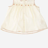 TOP SENZA MANICHE IN COTONE CON BORDI RICAMATI S06GBLW00030 103 BONPOINT KIDS 