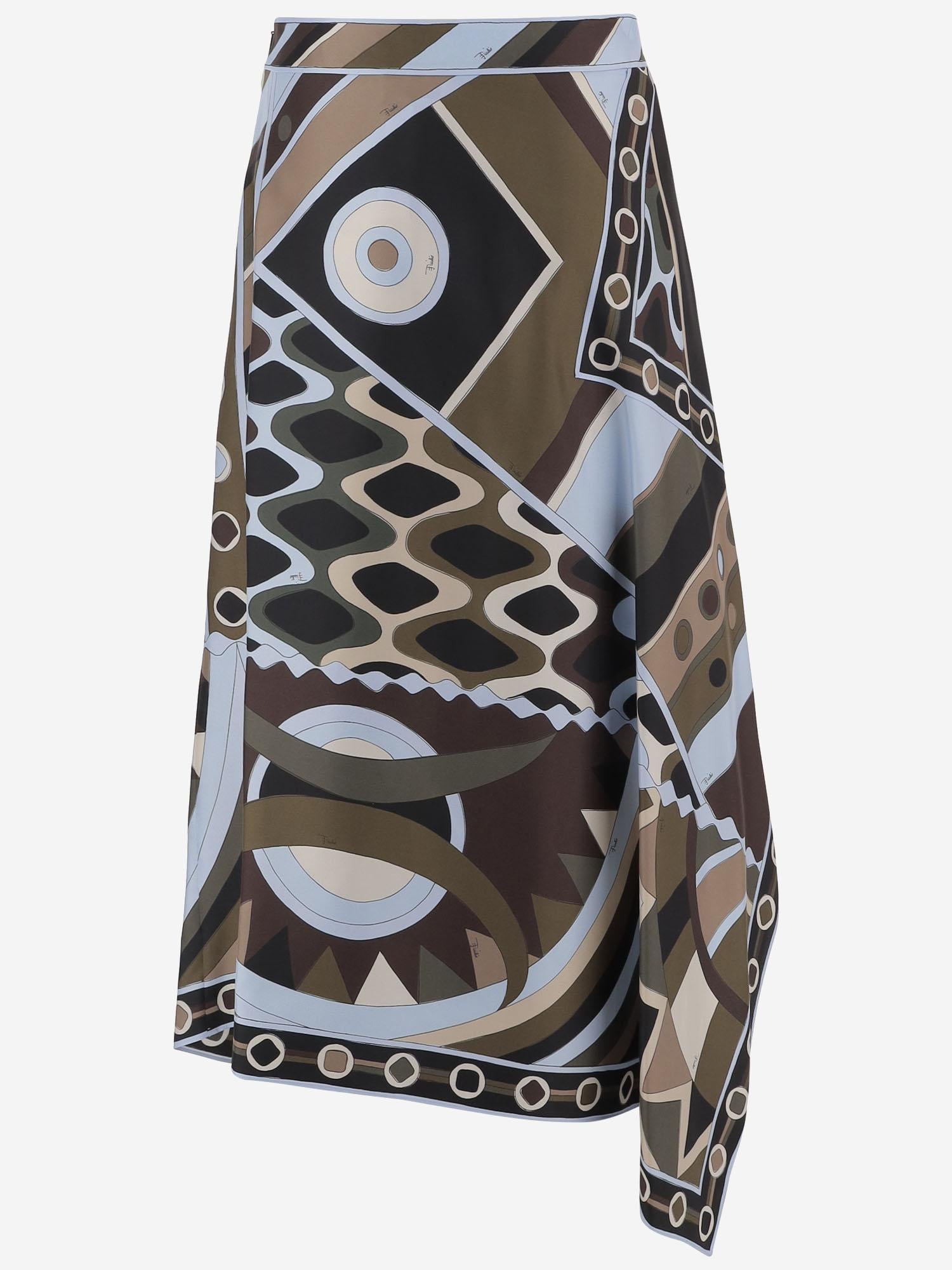 GONNA IN SETA CON STAMPA VIVARA 6HRW166H876 016 EMILIO PUCCI 