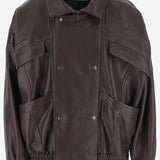 Bomber in pelle a palloncino 836513 YCNF22509 SAINT LAURENT 