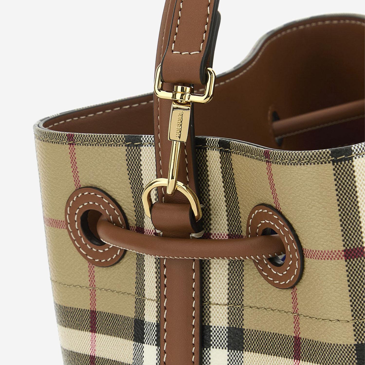 BORSA BUCKET TB CON MOTIVO CHECK 8109795 VNTGCHKBRIARBROWN BURBERRY 