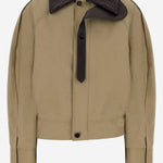 GIACCA IN COTONE CON COLLETTO IN PELLE 852425 V6KO02549 BOTTEGA VENETA 