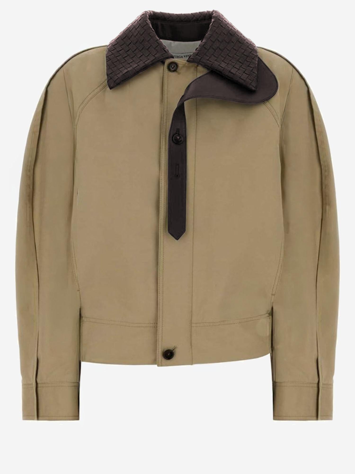 GIACCA IN COTONE CON COLLETTO IN PELLE 852425 V6KO02549 BOTTEGA VENETA 