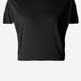 T-shirt nera in misto viscosa TOW00912AJ00253 990 JACQUEMUS 