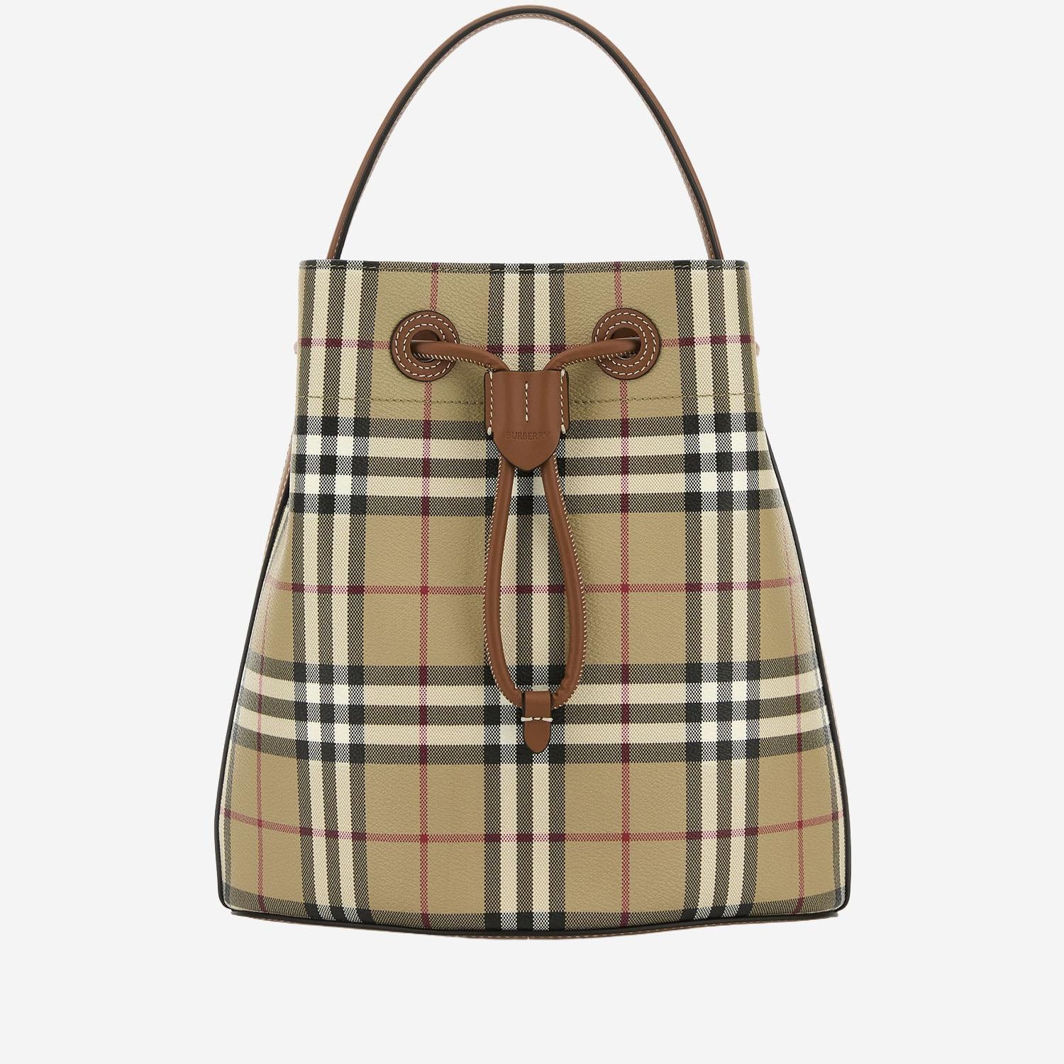 BORSA BUCKET TB CON MOTIVO CHECK 8109795 VNTGCHKBRIARBROWN BURBERRY 