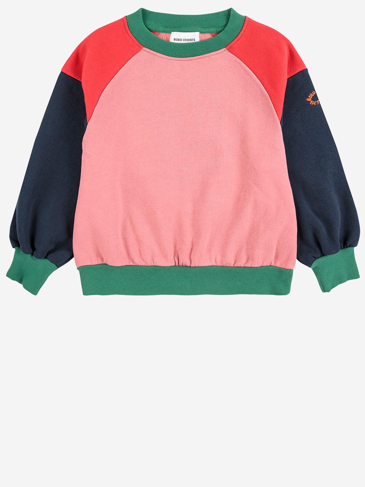 Felpa in cotone color block "Tic Tac Toe" B225AC046  BOBO CHOSES KIDS 